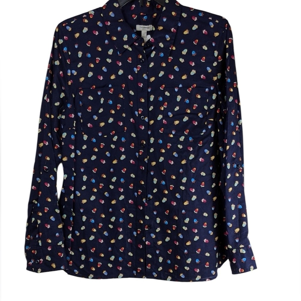 Like New Talbots Acorn Pattern Button-Down Shirt - image 2